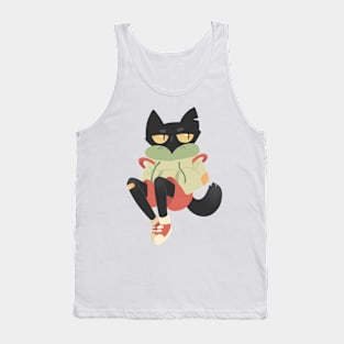 Black cat boy Tank Top